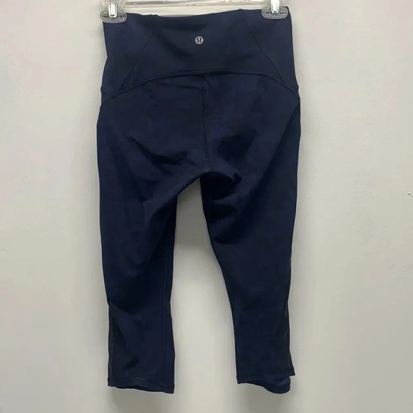 Lululemon Train Times Crop Camouflaged Midnight Navy Black W6AK0S Leggings 6 - Picture 9 of 11